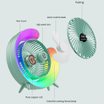 Mini Table Fan with RGB Color - Image 4