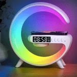 G-Shape RGB Lamp with Wireless Charger, Speaker, Clock