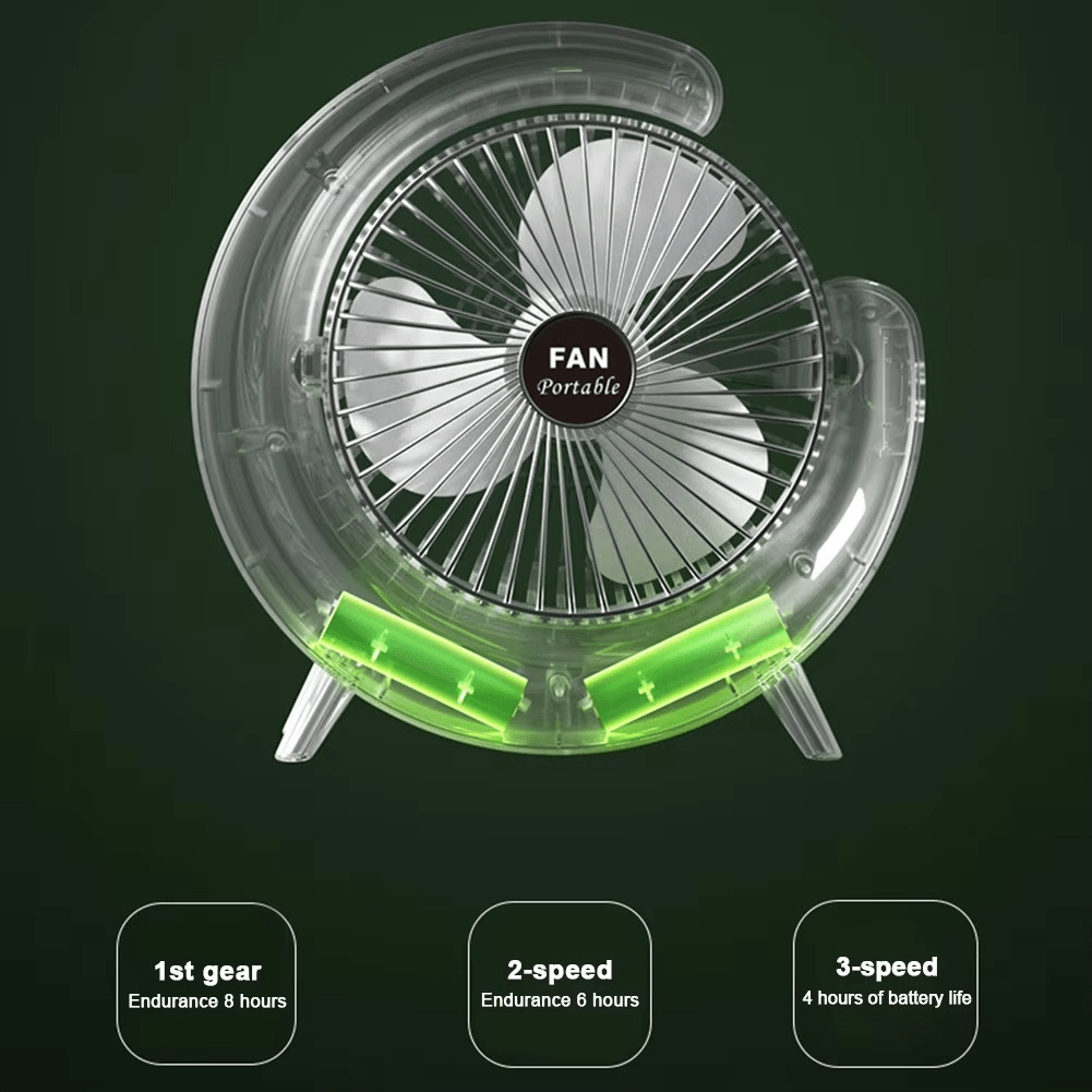 Mini Table Fan with RGB Color - Image 6