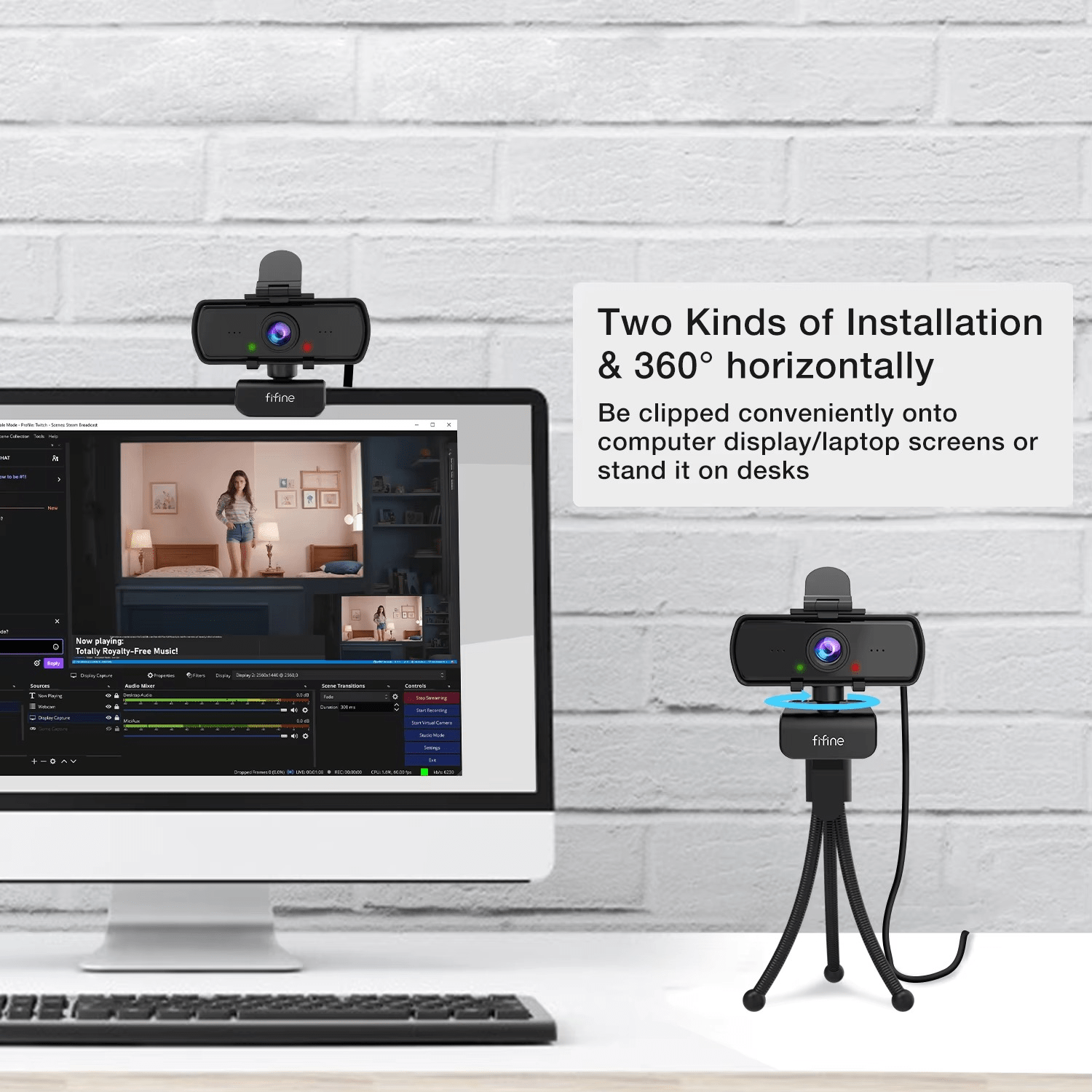 FIFINE K420 2K Webcam with Tripod - Image 7