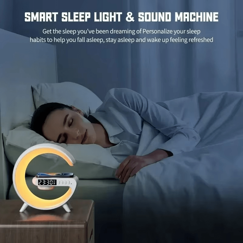 G-Shape RGB Lamp with Wireless Charger, Speaker, Clock - Image 7