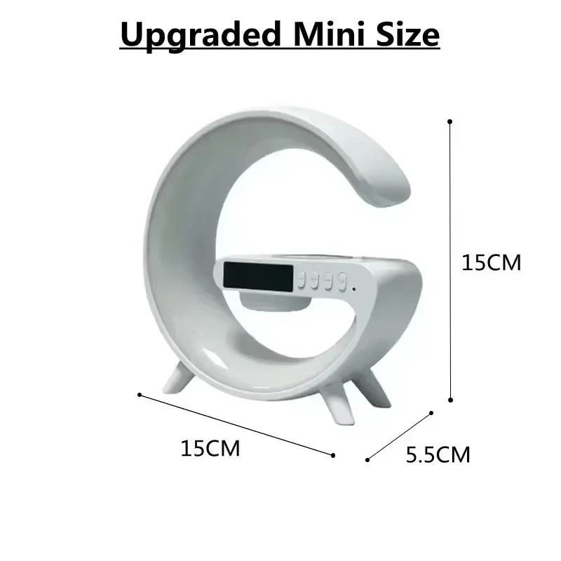 G-Shape RGB Lamp with Wireless Charger, Speaker, Clock - Image 6